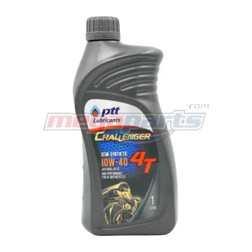 น้ำมันเครื่อง 4T CHALLENGER 10W-40 1L MA2 (PTT) (SEMI-SYN) ขวดดำฝาดำ)