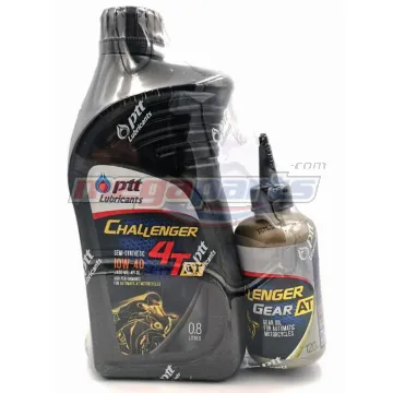 น้ำมันเครื่อง+เฟืองท้าย 4AT CHALLENGER 10W-40 0.8L MB (PTT) ขวดดำฝาดำ
