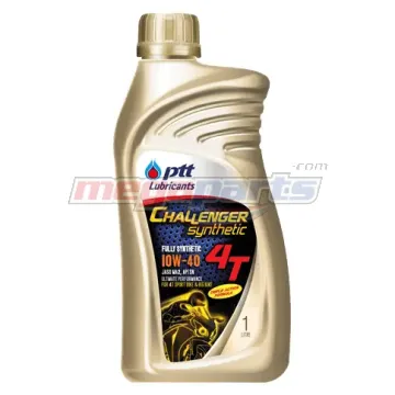 น้ำมันเครื่อง 4T CHALLENGER 10W-40 1L MA2 (PTT) (SYN 100%) ขวดทองฝาทอง