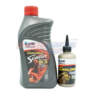 น้ำมันเครื่อง+เฟืองท้าย 4AT CHALLENGER SCOOTER 10W-30 0.8L MB (PTT) ขวดดำฝาแดง