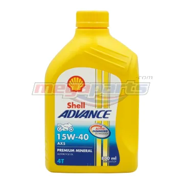 น้ำมันเครื่อง 4T ADVANCE AX5 15W-40 0.8L MA2 (SHELL) ขวดเหลือง