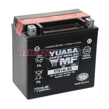 แบตเตอรี่แห้ง (YTX14L-BS 12V12AH) (YUASA)