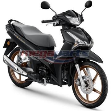 ชุดสีทั้งคัน WAVE 125 2025 NH-436M ล้อแม็ก ดิสก์เบรกหน้า สตาร์ตมือ รถสีดำ BLK
