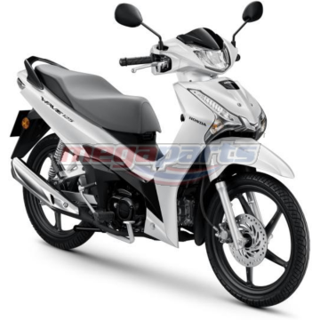 ชุดสีทั้งคัน WAVE 125 2025 NH-C85P ล้อแม็ก ดิสก์เบรกหน้า สตาร์ตมือ รถสีขาว-ดำ W-B