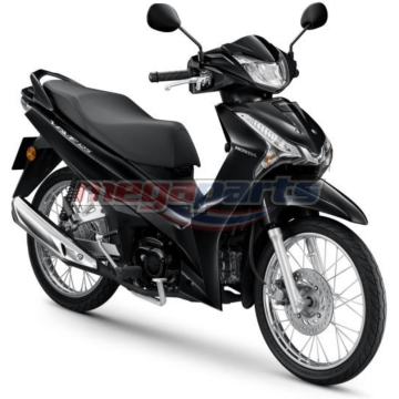 ชุดสีทั้งคัน WAVE 125 2025 NH-A35M ล้อซี่ลวด ดิสก์เบรกหน้า สตาร์ตมือ รถสีดำ BLK