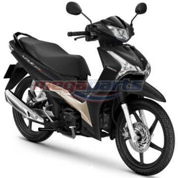 ชุดสีทั้งคัน WAVE 125i 2024 NH-436M ล้อแม็ก ดิสก์เบรกหน้า สตาร์ตมือ รถสีดำ-น้ำตาล BGO