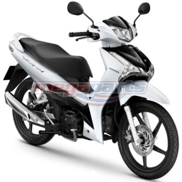 ชุดสีทั้งคัน WAVE 125i 2024 NH-B61P ล้อแม็ก ดิสก์เบรกหน้า สตาร์ตมือ รถสีขาว-ดำ W-B