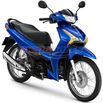 ชุดสีทั้งคัน WAVE 125i 2024 PB-433M ล้อซี่ลวด ดิสก์เบรกหน้า สตาร์ตมือ รถสีน้ำเงิน-ดำ BUB