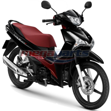 ชุดสีทั้งคัน WAVE 125i 2023 NH-A35M ล้อแม็ก รถสีดำ-แดง B-R