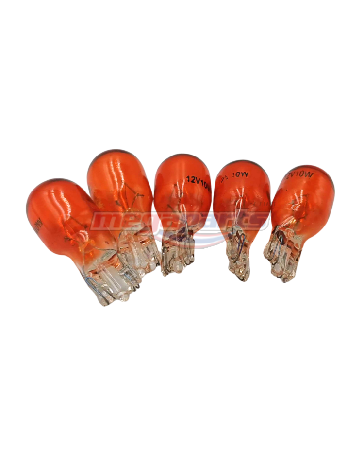 หลอดไฟเลี้ยว 12V10W (HM) สีส้ม (แบบเสียบ)