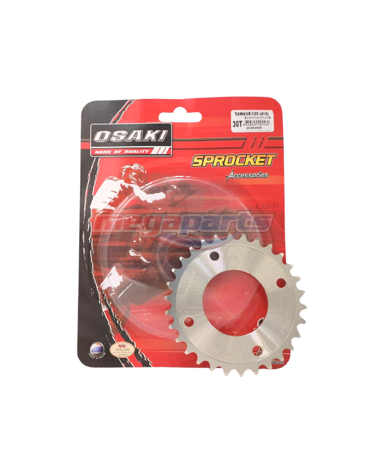 สเตอร์หลัง 415 WAVE 125 (หัวเถิก) 30T (OSAKI) กลึงเลส -