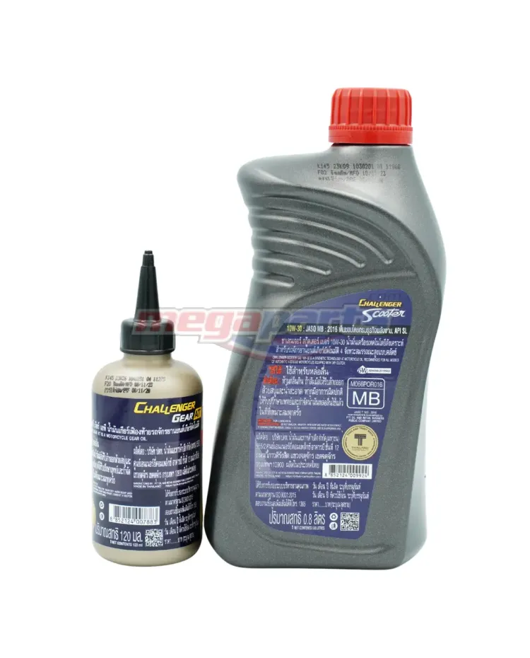 น้ำมันเครื่อง+เฟืองท้าย 4AT CHALLENGER SCOOTER 10W-30 0.8L MB (PTT) ขวดดำฝาแดง