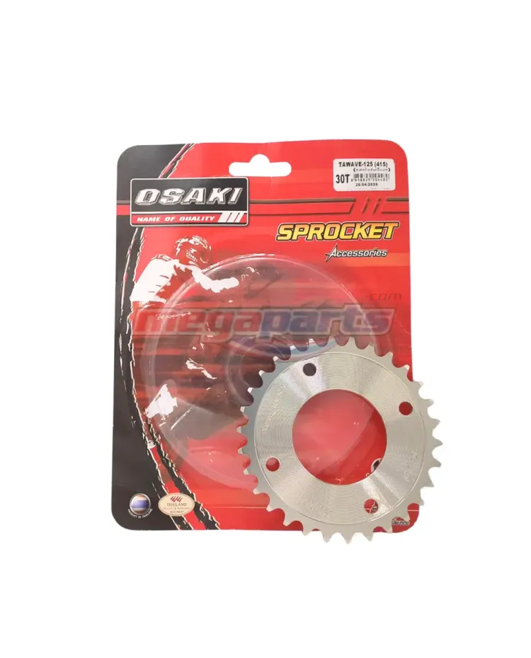 สเตอร์หลัง 415 WAVE 125 (หัวเถิก) 30T (OSAKI) กลึงเลส