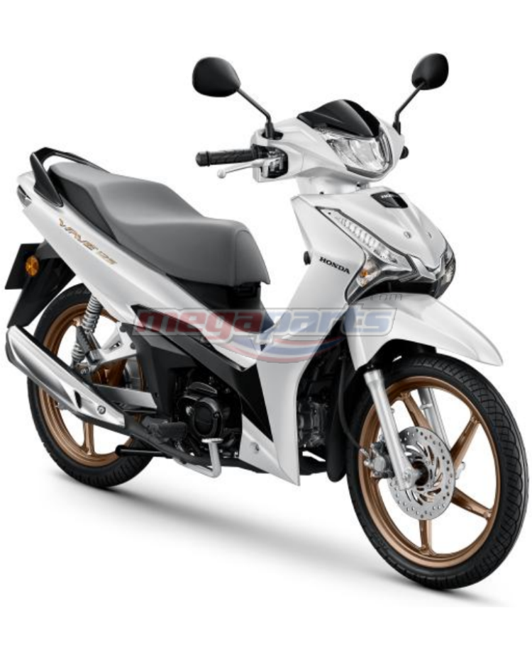 ชุดสีทั้งคัน WAVE 125 2025 NH-C85P ล้อแม็ก ดิสก์เบรกหน้า สตาร์ตมือ รถสีขาว-ดำ W-B