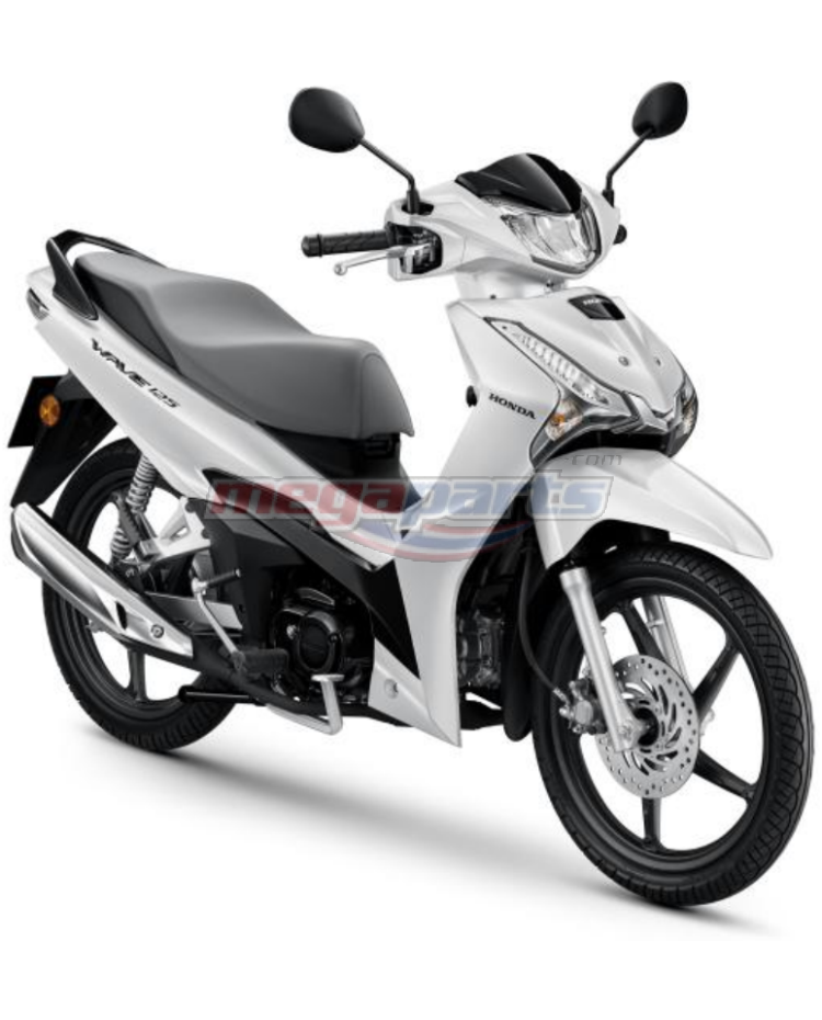 ชุดสีทั้งคัน WAVE 125 2025 NH-C85P ล้อแม็ก ดิสก์เบรกหน้า สตาร์ตมือ รถสีขาว-ดำ W-B