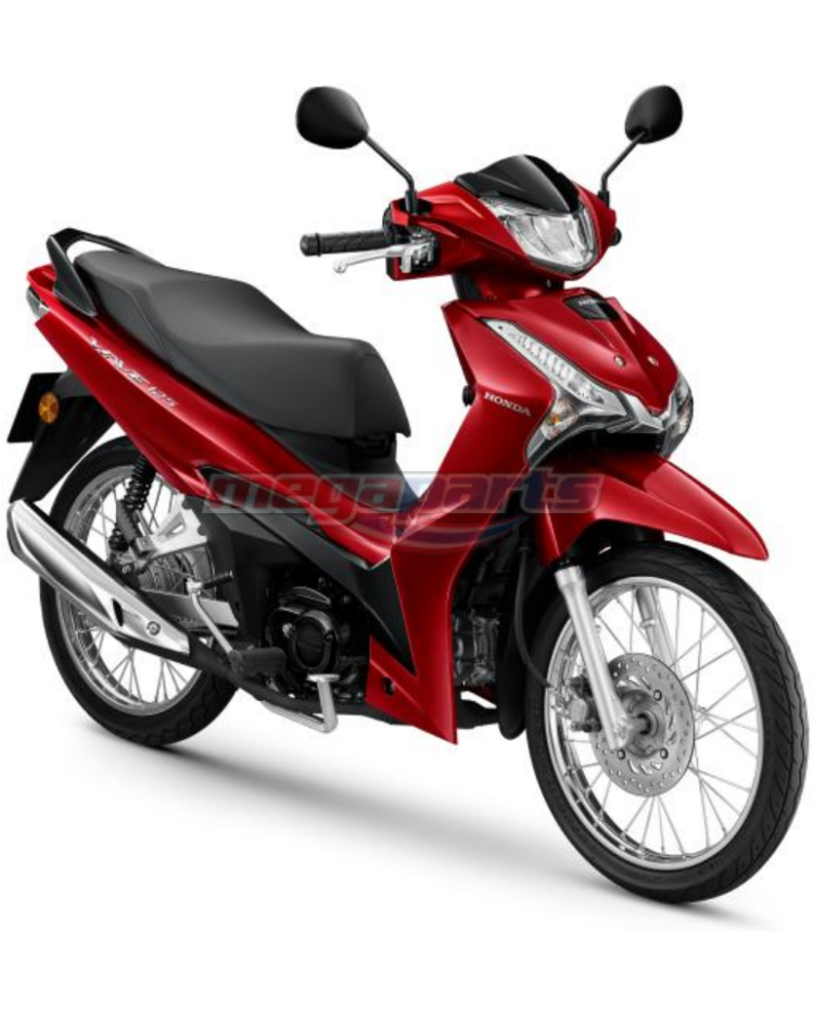 ชุดสีทั้งคัน WAVE 125 2025 R-340C ล้อซี่ลวด ดิสก์เบรกหน้า สตาร์ตมือ รถสีแดง-ดำ R-B