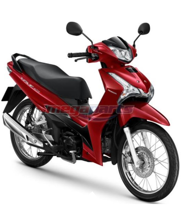 ชุดสีทั้งคัน WAVE 125i 2024 R-340C ล้อซี่ลวด ดิสก์เบรกหน้า สตาร์ตมือ รถสีแดง-ดำ R-B