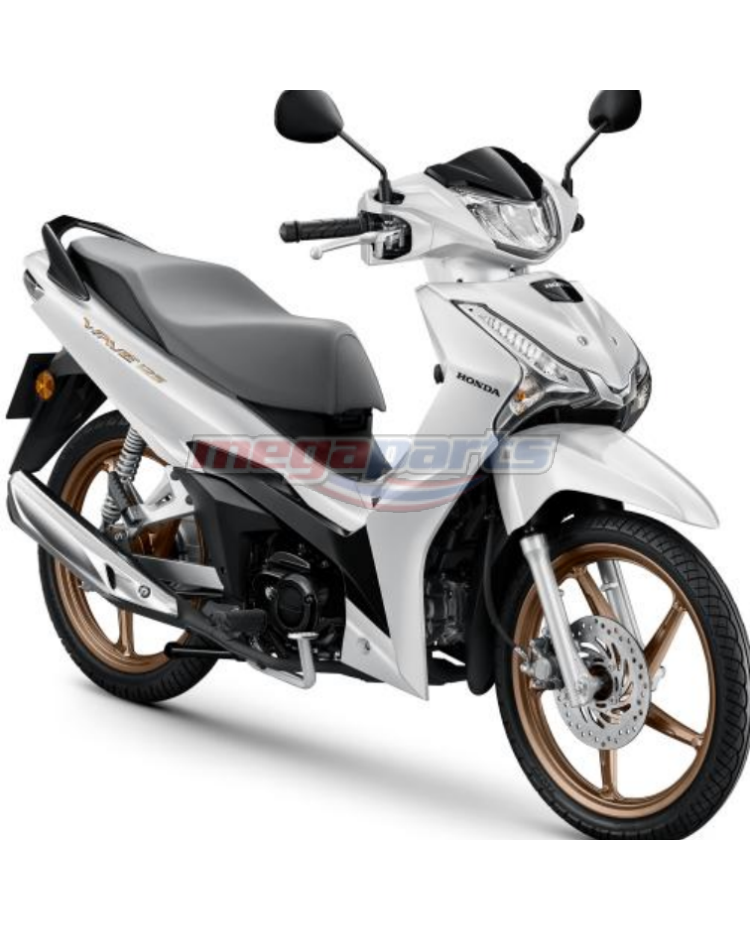 ชุดสีทั้งคัน WAVE 125 2025 NH-C85P ล้อแม็ก ดิสก์เบรกหน้า สตาร์ตมือ รถสีขาว-ดำ W-B