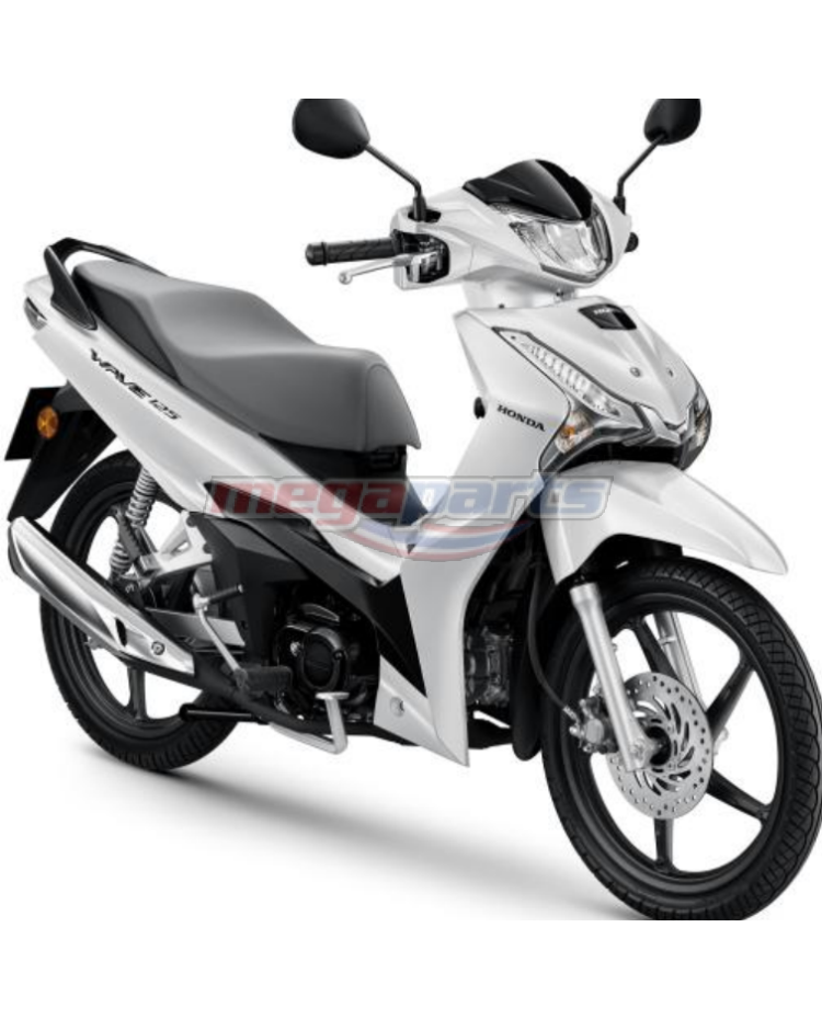ชุดสีทั้งคัน WAVE 125 2025 NH-C85P ล้อแม็ก ดิสก์เบรกหน้า สตาร์ตมือ รถสีขาว-ดำ W-B