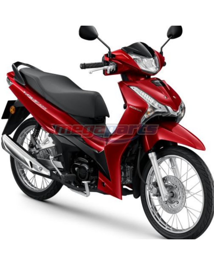 ชุดสีทั้งคัน WAVE 125 2025 R-340C ล้อซี่ลวด ดิสก์เบรกหน้า สตาร์ตมือ รถสีแดง-ดำ R-B