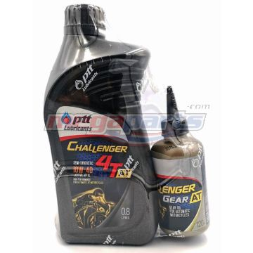 น้ำมันเครื่อง+เฟืองท้าย 4AT CHALLENGER 10W-40 0.8L MB (PTT) ขวดดำฝาดำ