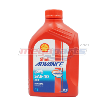 น้ำมันเครื่อง 4T ADVANCE AX3 SAE40 0.8L (SHELL) ขวดแดง