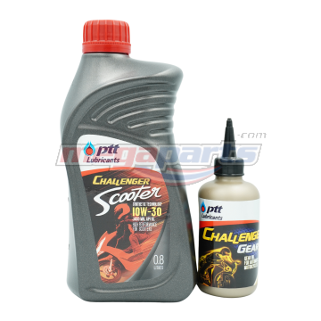 น้ำมันเครื่อง+เฟืองท้าย 4AT CHALLENGER SCOOTER 10W-30 0.8L MB (PTT) ขวดดำฝาแดง