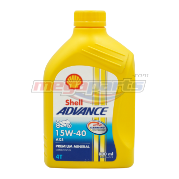 น้ำมันเครื่อง 4T ADVANCE AX5 15W-40 0.8L MA2 (SHELL)