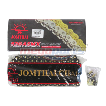 โซ่ล้อ 520 ASMX GD-120DL (JT) X-RING สีดำหมุดทอง