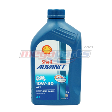 น้ำมันเครื่อง 4T ADVANCE AX7 10W-40 1L MA2 (SHELL) (SEMI-SYN)