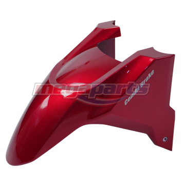 บังโคลนหน้าท่อนหน้าพร้อมสติ๊กเกอร์ CLICK 160 2022 (Cb) (HONDA) สีแดงแก้ว R340C